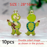 10PCS Kawaii Turtle Journal Charms