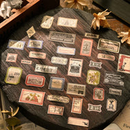 100 pieces Vintage Stickers with Metal Box Junk Journal Ephemera Decorative Album Ticket Label Stickers Scrapbooking Material
