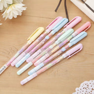Lytwtw's Stationery Kawaii Cute Lovely Candy Text Marker Gel Pen Student School Office Supply Change 6 Colors Draw Glitter