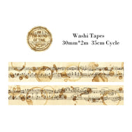 Journamm 30mm/40mm/50mm*2m Vintage Washi Tapes 35cm Cycle DIY Scrapbooking Decor Junk Journal Collage Stationery Craft Tapes