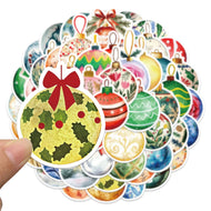 56PCS Christmas Ball Stickers Exquisite Handheld Account Materials Phone Cases Laptop Suitcases Water Cups Waterproof Stickers