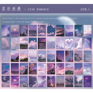 Yoofun 50 Sheets Natural Scenery&Art Paintings Stationery Stickers Book Aesthetic Landscape Cute Scrapbooking Planner Journaling