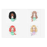 Cute Mermaid Sticker Sheet — Kawaii Chibi Mermaid Girls Pack