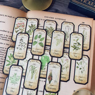 20Pcs Vintage Leaf Tag Label Stickers for Journaling Ephemera Collage Aesthetic Stickers Scrapbooking Material Art Junk Journal