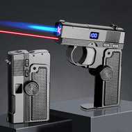 Folding Dual Form Lighter Creative Decompression Gyroscope Deformation Lighter Gas Electric Dual Use Windproof Lighter