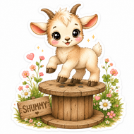 Highland Sweethearts™ Shummy on Spool Goat Sticker