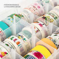 Clear Crafts Organizer Storage Box, 15 Compartments, Washi Tape, Art Supplies, Sticker Stationery