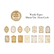Journamm 30mm/40mm/50mm*2m Vintage Washi Tapes 35cm Cycle DIY Scrapbooking Decor Junk Journal Collage Stationery Craft Tapes