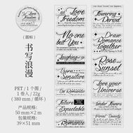 Handwritten English Masking Tapes Stickers