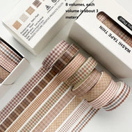 8PCS Pet Tape Rolls for Journaling Washi Tapes Vintage Pet Tapes Roll Washi Tape for Crafts Diary Masking Tape Washi Stickers