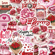 10/30/50pcs Cute Cartoon Red Pink Valentine Day Graffiti Stickers DIY Laptop Phone Fridge Scrapbook Decoration Sticker Decals