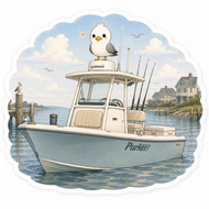 seagull on a Parker fishing boat