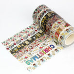 1X 10M Gold Foil Reindeer Snowflake Christmas Trees Snowman House Masking Washi Tape for Scrapbooking Planner Kawaii Papeleria
