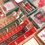 8 rolls/box of Christmas patterned washi tape, suitable for DIY album border decoration materials, with hot stamping process.