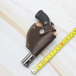 Cigar Igniter Revolver Pistol Windproof Lighter Metal Gun with Leather Cover Inflatable Cigarette Lighters & Smoking Accessories