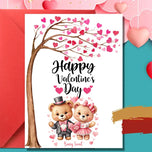 4pcs Valentines Day Teddy Bear Hearts Love DIY UV DTF Rub On Glass Cup Wrap Transfer Sticker Crafts Mug Greeting Cards Decor
