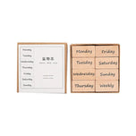 8pcs Date Week Day Mark Scrapbooking Stamps Planner Notebook Journaling Decorative DIY Card Making Hobby Wood Material Craft