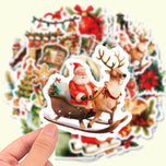 50 pieces of Christmas vinyl stickers - perfect for laptops, water bottles, helmets, etc