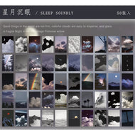 Yoofun 50 Sheets Natural Scenery&Art Paintings Stationery Stickers Book Aesthetic Landscape Cute Scrapbooking Planner Journaling