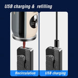 2 In 1 Jet Flame Lighter Windproof Creative Foldable Gun Plasma Dual Arc Lighter Butane Torch Turbo Cigar Lighter Funny Men Gift
