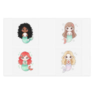 Cute Mermaid Sticker Sheet — Kawaii Chibi Mermaid Girls Pack