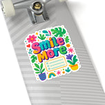 Smile More Colorful Vinyl Sticker — Positive Motivational Laptop Decal