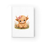 Cute Highland Cow Journal — Floral Baby Girl Notebook