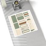 Vintage Label Kiss-Cut Stickers – Sage & Cream Planner Labels (Includes "Peace & Order," "Handcrafted Gifts," "Daily Assurance")