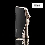 JOBON new Triple Torch Jet Metal Lighter Pipe Lighter with Cigar Cutter Visible Transom Windproof Flame Accessories Gadgets Men