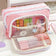 Kawaii Pencil Case 3 Layers Cute Pen Bag Large Capacity Korean Organizer Pouch for Student Back to School Supplies Stationery