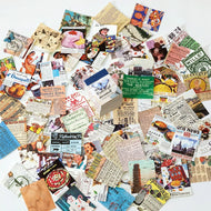 JIANQI 400 pcs Craft Vintage Scrapbooking Paper Kawaii Art Junk Journal Deco Sticker Natural Collection DIY Material Paper