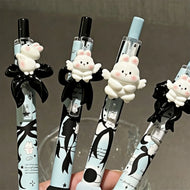 4Pcs/Set Kawaii Cat Gel Pens 0.5mm Quick-Dry Black Ink-Smooth Writing Retractable Pens Cute Stationery Student Reward Gifts