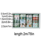 20 rolls/box, Christmas theme pattern and washi tape, suitable for DIY diary, gift box decoration, Christmas gift for friends