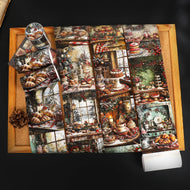 80mm*204cm Vintage Christmas Bakery Landscape Washi Tape Creative DIY Journal Material Collage Scrapbook Stationery