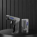 2 In 1 Jet Flame Lighter Windproof Creative Foldable Gun Plasma Dual Arc Lighter Butane Torch Turbo Cigar Lighter Funny Men Gift