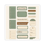 Vintage Label Kiss-Cut Stickers – Sage & Cream Planner Labels (Includes "Peace & Order," "Handcrafted Gifts," "Daily Assurance")