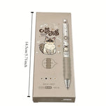 4pcs Cute Cat Gel Pens, Kawaii Meow Style Retractable Pens with Comfort Grip, Black Ink Writing Pens for Students & Stationery