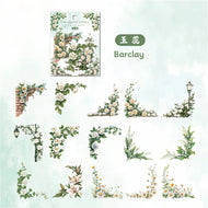 30 Pcs Flowers Corner Stickers PET sticker package DIY diary decoration sticker album scrapbooking Junk Journal