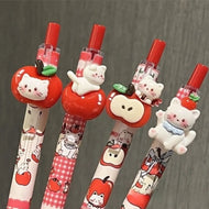 Kawaii Apple Cat Gel Pen Set