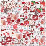 46pcs Valentine's Day Theme Pattern Stickers, Suitable for Valentine Parties, Photo Albums, Notebooks, Phone Cases, Water Bottle