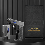 2 In 1 Jet Flame Lighter Windproof Creative Foldable Gun Plasma Dual Arc Lighter Butane Torch Turbo Cigar Lighter Funny Men Gift