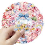 10/30/50pcs Cute Pink Valentines Day Cartoon Stickers Transparent Decals DIY Luggage Phone Laptop Love Confession Sticker Gift