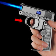 Folding Dual Form Lighter Creative Decompression Gyroscope Deformation Lighter Gas Electric Dual Use Windproof Lighter