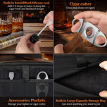 Travel Cigar Humidor Portable with 4 Cigar Tube, Leather Cigar Case Include V-Cutter, Cigar Accessories Gift for Cigar lovers