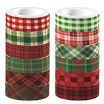 12 Rolls Christmas Plaid Masking Tape DIY Handbook Material Sticker Washi Tape Scrapbooking Birthday Gift Supplies