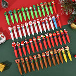 10Pcs/Lot Cute Christmas Cartoon 4 Color Ballpoint Pen Kawaii Mini Pocket Pen Christmas Gift Student School Office Stationery