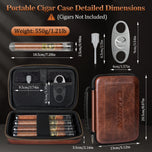 Travel Cigar Humidor Portable with 4 Cigar Tube, Leather Cigar Case Include V-Cutter, Cigar Accessories Gift for Cigar lovers