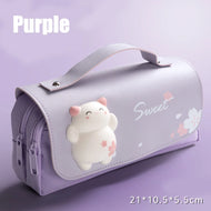 3D Kawaii Pencil Case Girls Decompression Pen Pouch Cute Waterproof School Supplies Aesthetic Organizer Box  Korean Stationery
