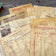 12 Sheet Coffee Dyed English Big Bill Ticket Material Paper Junk Journal Ephemera Handmade Craft Paper DIY Scrapbooking Material