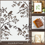 1pcs DIY Bird Branch Stencil for Wall Painting Decoration | Reusable Craft Template for Art Journals